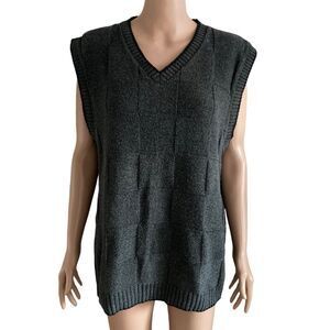 Vintage Liberty Sweater Vest Mens Medium Pullover Gray Textured